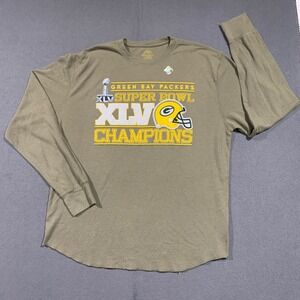 Green Bay Packers Super Bowl XLV Champions Long Sleeve Thermal Shirt Mens 2XL